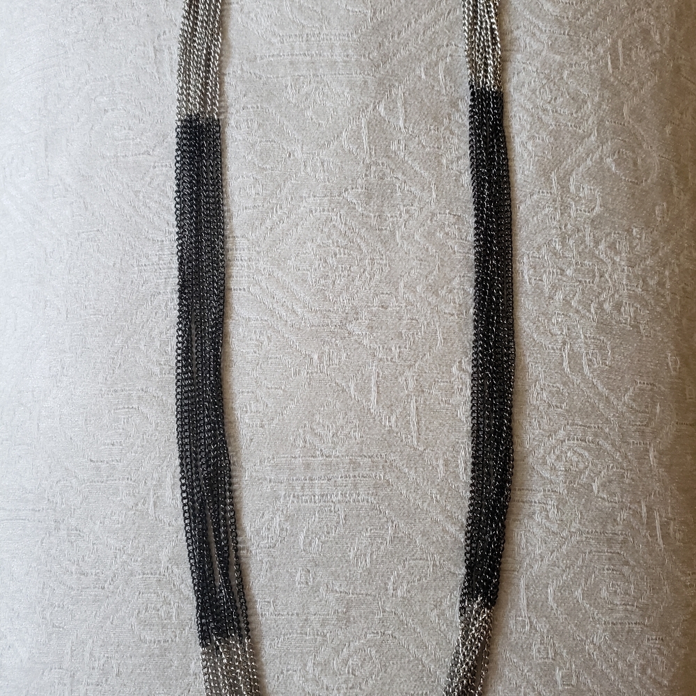 Silver and black chain necklace - mini chain